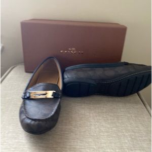 Women brown coach loafers